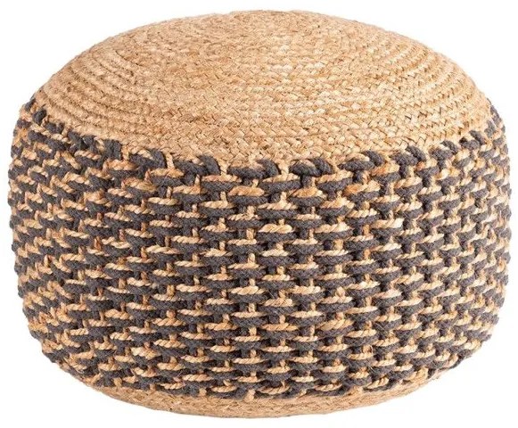 Σκαμπό-πουφ Boboa Inart γιούτα Φ40x30εκ 302-000036 302-000036 Καφέ