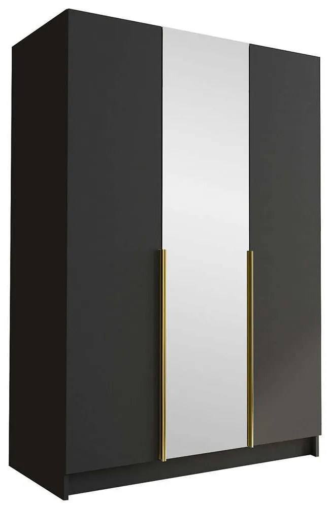 Ντουλάπα Τρίφυλλη Calia II 162786649 150x58x215cm Black-Gold Three Door
