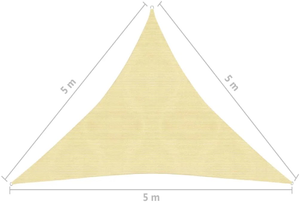 vidaXL Πανί Σκίασης Τριγωνικό Μπεζ 5 x 5 x 5 μ. από HDPE
