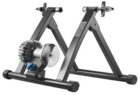 VEVOR Bike Trainer, 660.4-736.6 mm & 700C Wheels, Foldable Fluid Bicycle Stationary Trainer Stand for Indoor Exercise Riding with Quick Release Skewer & Front Wheel Riser Block, Fits Road Bikes, Black