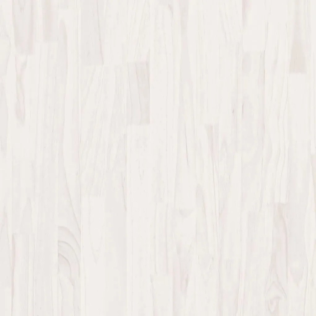 Ψηλό Ντουλάπι Λευκό 100 x 30 x 210 εκ. από Μασίφ Ξύλο Πεύκου - Λευκό