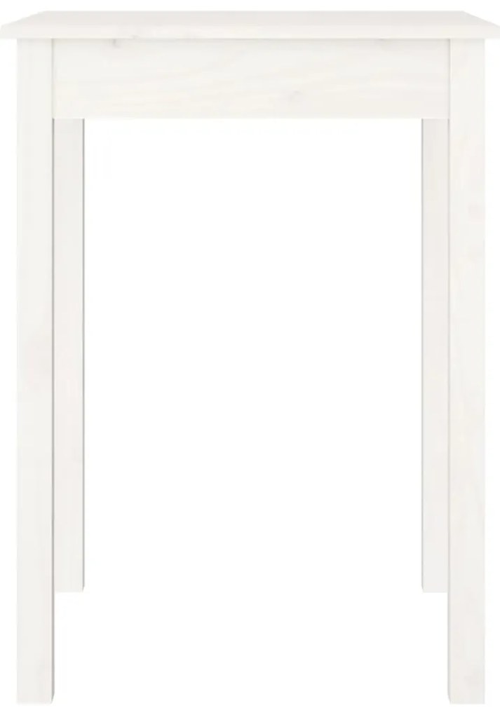vidaXL Τραπεζαρία Λευκή 55 x 55 x 75 εκ. από Μασίφ Ξύλο Πεύκου