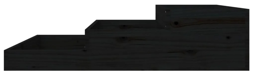 vidaXL Ζαρντινιέρα Μαύρο 107 x 107 x 27 εκ. από Μασίφ Ξύλο Πεύκου