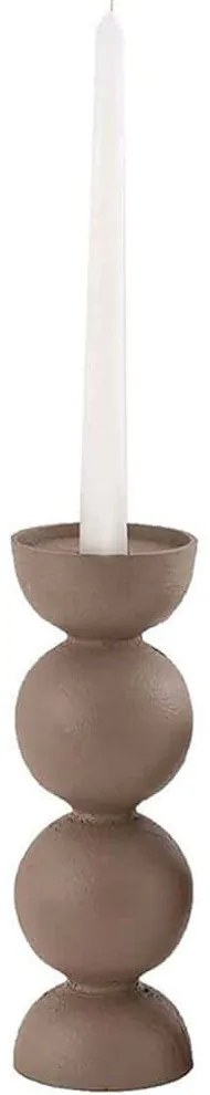 Κηροπήγιο Formas 027129 8x8x24cm Beige Αλουμίνιο