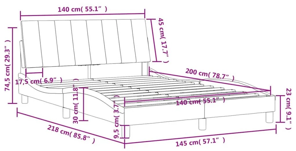 Σκελετός Κρεβατιού Χωρίς Στρώμα Πράσινο 140x200εκ. Βελούδινο - Πράσινο