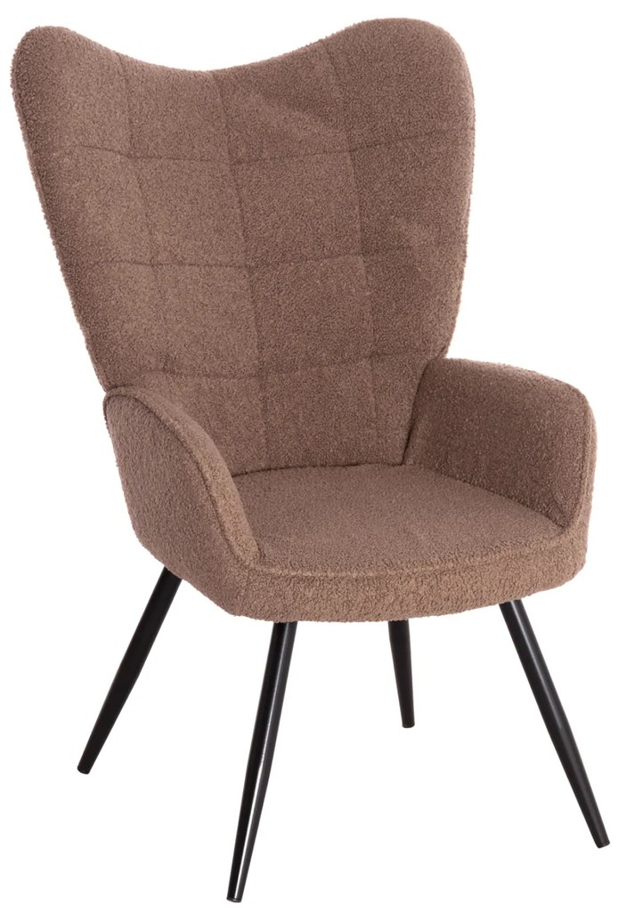 ΠΟΛΥΘΡΟΝΑ ΜΠΕΡΖΕΡΑ CRAWLEY ΜΕ ΥΠΟΠΟΔΙΟ HM8918.26 ΥΦΑΣΜΑ ΜΠΟΥΚΛΕ ΚΑΦΕ 69x73x96Yεκ.