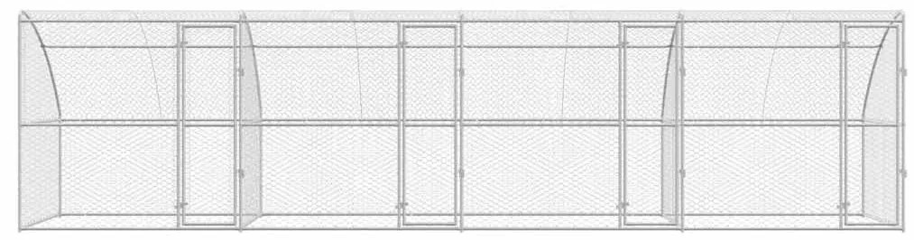 vidaXL Κλουβί Σκύλου με αποθήκευση 4 pcs Ασημί 8 x 2 x 2 m Ατσάλι