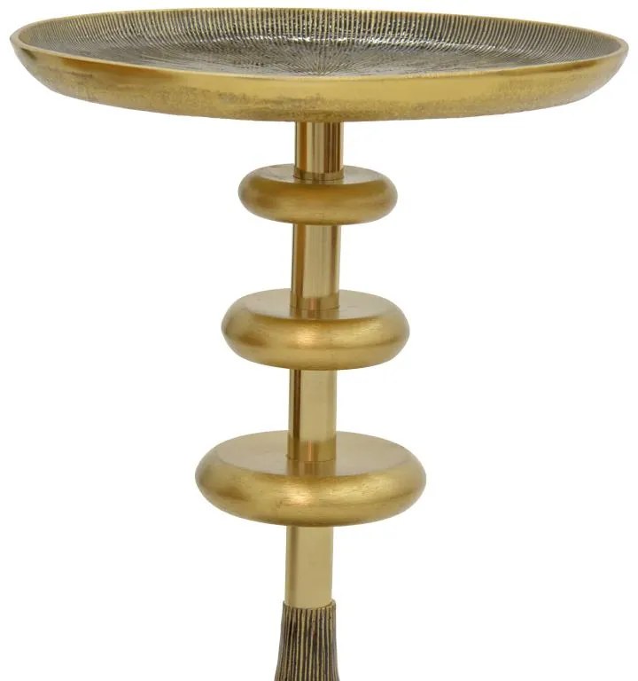 Βοηθητικό τραπέζι Trego Inart χρυσό-μαύρο μέταλλο Φ39x55εκ 39x39x55 εκ.