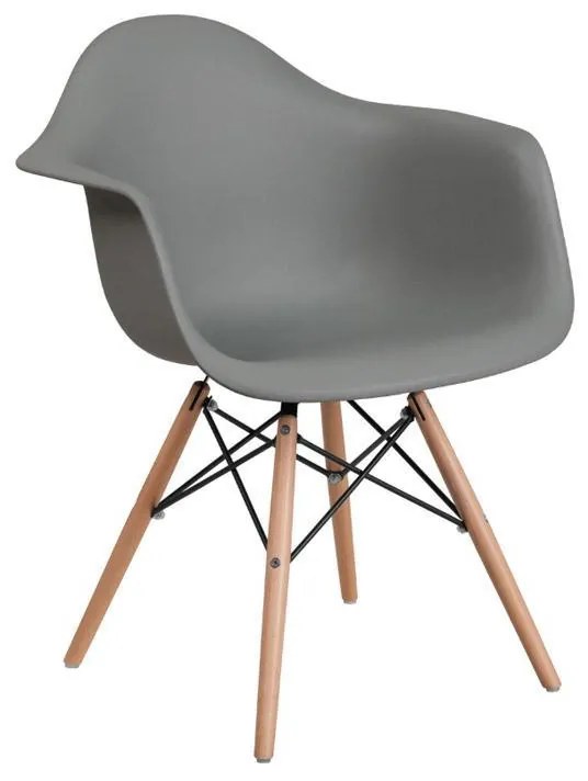Καρέκλα Casual Fylliana Γκρί κάθισμα - Φυσικά πόδια 65x64x79 εκ. 4αδα 65x64x79 εκ.