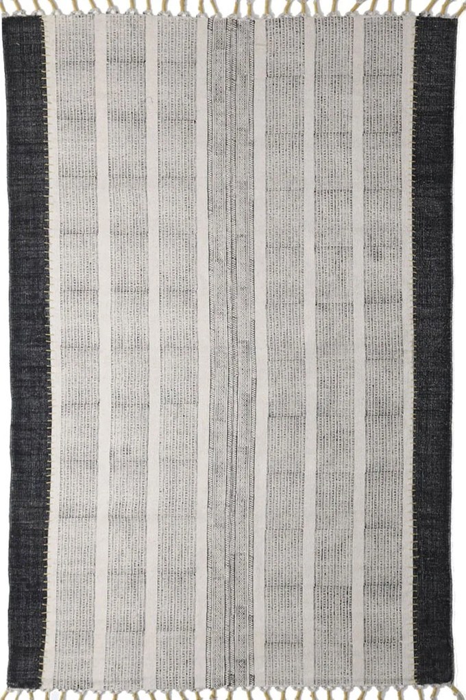 Χαλί Lotus Cotton Kilim 354 Black/White Royal Carpet 070x140cm