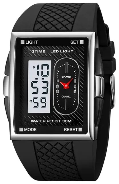 Ψηφιακό/αναλογικό ρολόι χειρός – Skmei - 2213 - Black/Silver/White-222130_black_silver_white
