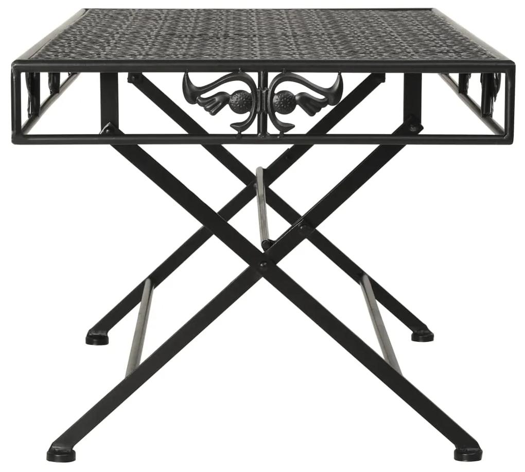 vidaXL Τραπέζι Σαλονιού Πτυσσόμενο Vintage Μαύρο 100x50x45 εκ. Μέταλλο