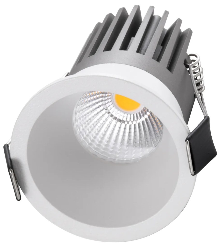 GloboStar® MICRO-B 60242 Χωνευτό LED Spot Downlight TrimLess Φ6cm 7W 910lm 38° AC 220-240V IP20 Φ6 x Υ7.8cm - Στρόγγυλο - Λευκό - Φυσικό Λευκό 4500K - Bridgelux COB - 5 Years Warranty