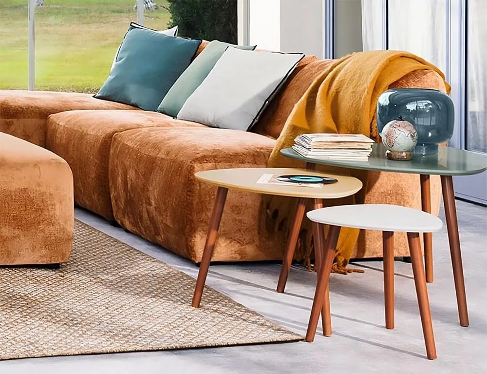 Σετ Τραπεζάκια Βοηθητικά Mileo Atmosphera με διαστάσεις 34x35cm, 46.5x40cm και 60x45cm - MDF - 3 τεμάχια