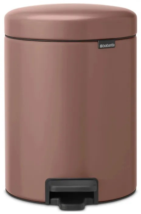 Κάδος με πεντάλ Brabantia NewIcon 1008841, 5 L, Ομαλό κλείσιμο, Αντιολισθητική βάση, Σατινέ φινίρισμα, Καφέ