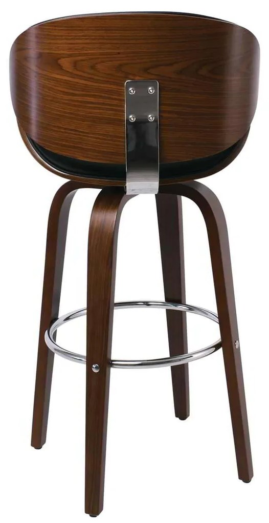 Σκαμπώ GOMEZ Bar Καρυδί/PU Μαύρο 54x57x76/107cm
