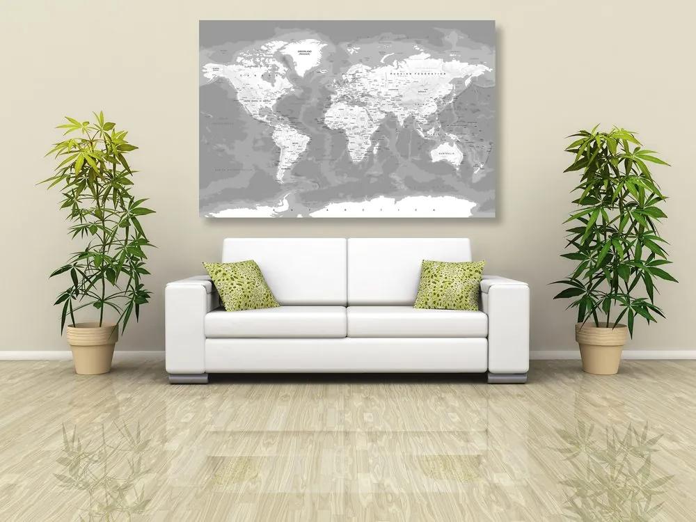 Εικόνα κομψό ασπρόμαυρο παγκόσμιο χάρτη