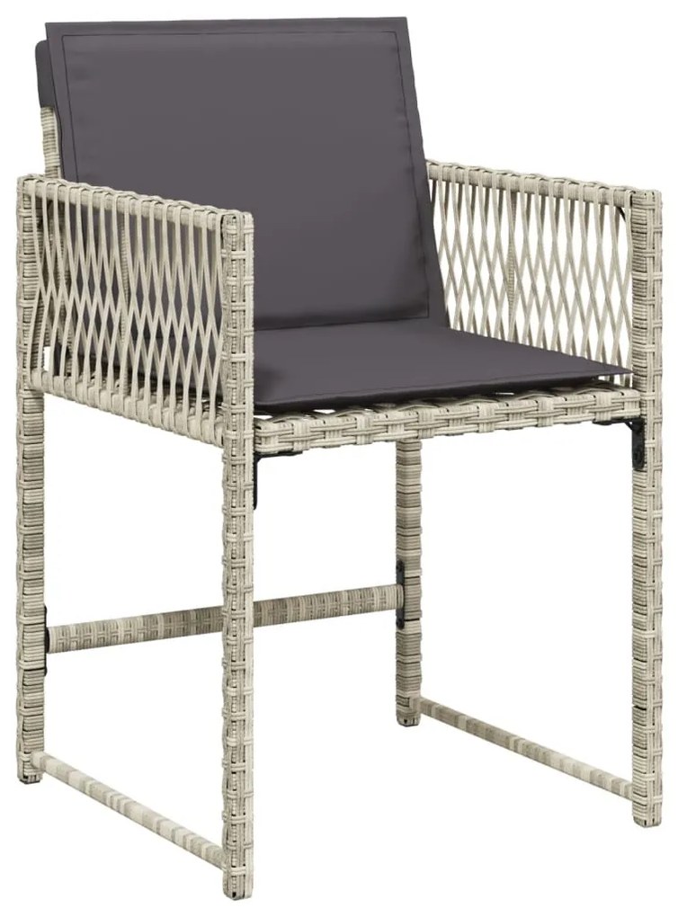 vidaXL Σετ Τραπεζαρίας Κήπου 11 τεμ. Αν. Γκρι Συνθ. Ρατάν με Μαξιλάρια