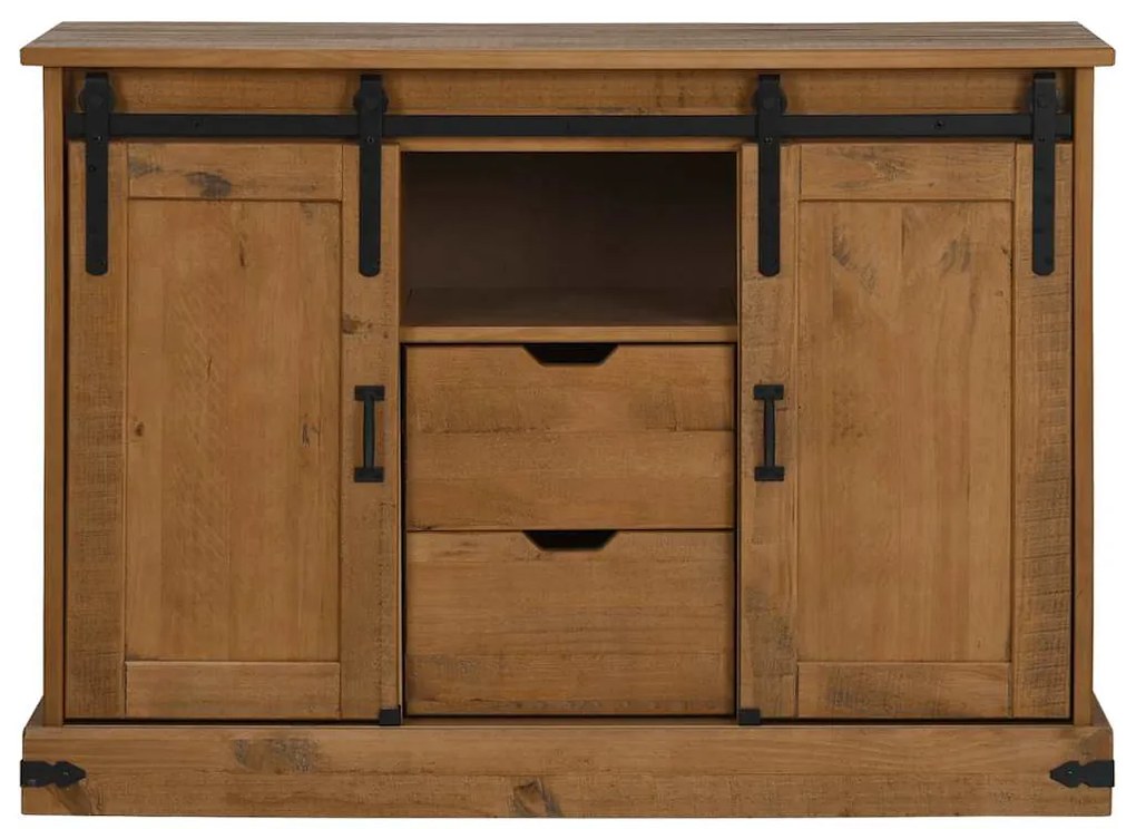 vidaXL Sideboard HALDEN 2 συρόμενες πόρτες 112x40x80 cm μασίφ ξύλο