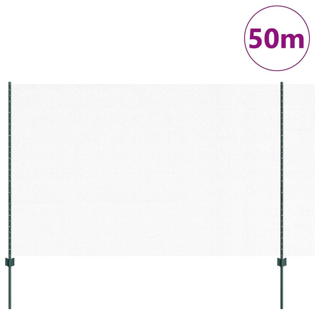 vidaXL Φράχτης με Στήλες. Πράσινο 1.6 x 50 m Ατσάλι