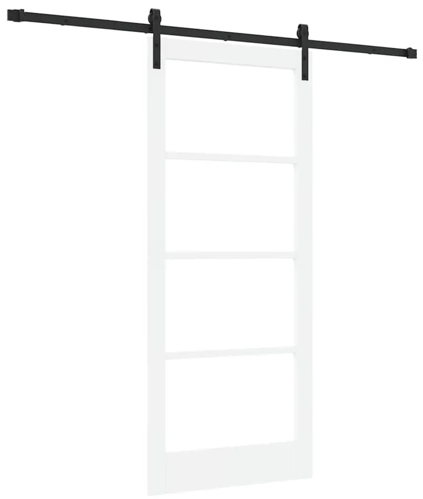 vidaXL Συρόμενη Πόρτα Λευκό 86 x 198.5 cm Ξύλο και μέταλλο