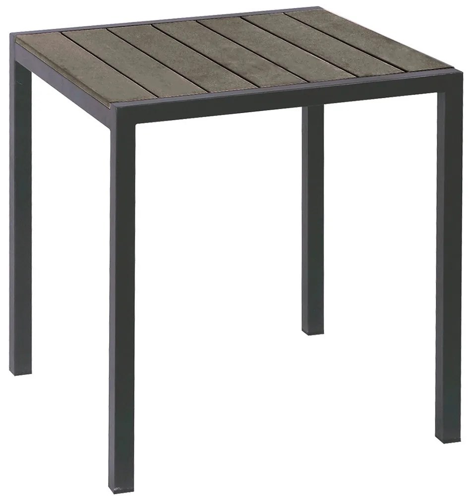 Τραπέζι Αλουμινίου Mε Polywood 223938 68x68x72cm Grey