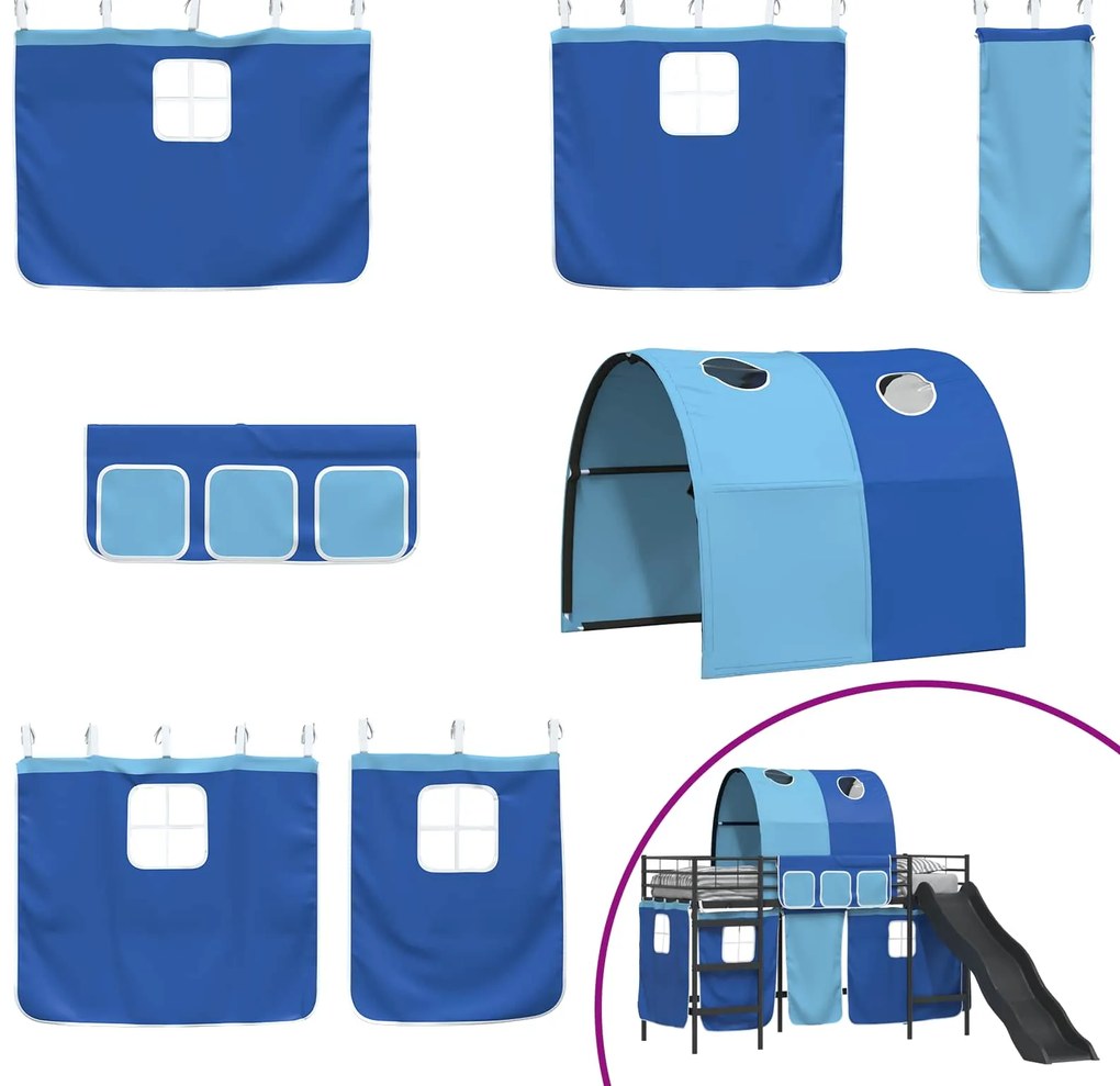 vidaXL Μαύρο και μπλε 90 x 190 cm