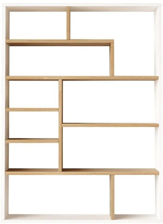 Βιβλιοθήκη Decora pakoworld σε φυσικό-λευκό απόχρωση 90x22x123.6εκ