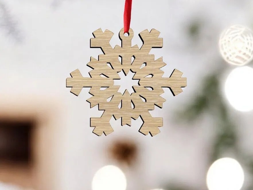 Intra απο ξύλο plywood 3mm-4mm πάχος – Ξύλινη νιφάδα χιονιού 35x40 cm INTRAVECTRY-MY547272