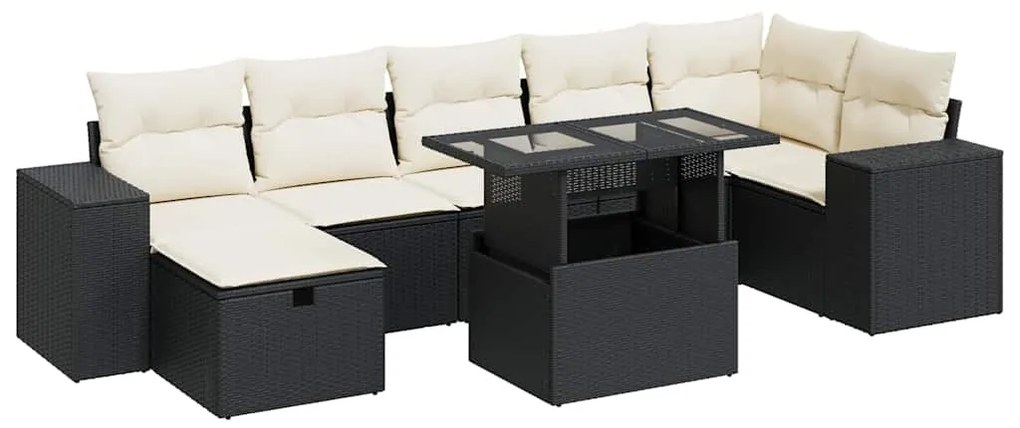 vidaXL Σετ Καναπέ Κήπου 5 Τεμαχίων Μαύρο Συνθετικό Ρατάν με Μαξιλάρια