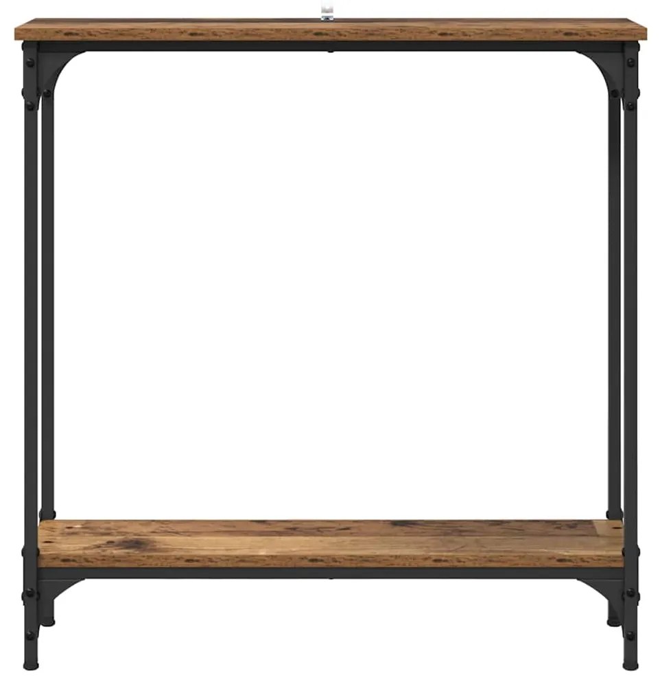 vidaXL Τραπέζι κονσόλας με ράφι Παλιό Ξύλο 75 x 22,5 x 75 εκ