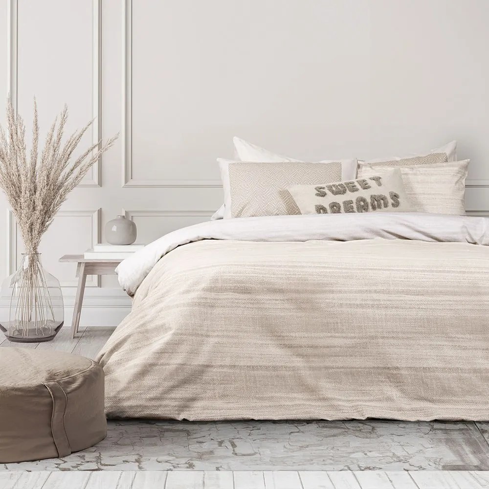 Παπλωματοθήκη Venity (Σετ 3τμχ) Beige Nima Υπέρδιπλo 220x240cm 100% Βαμβακερή Φανέλα