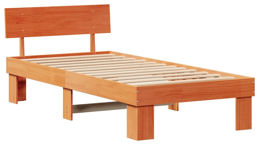 vidaXL Σκελετός Κρεβατιού Καφέ κεριού 90 x 190 cm Συμπαγές ξύλο πεύκου