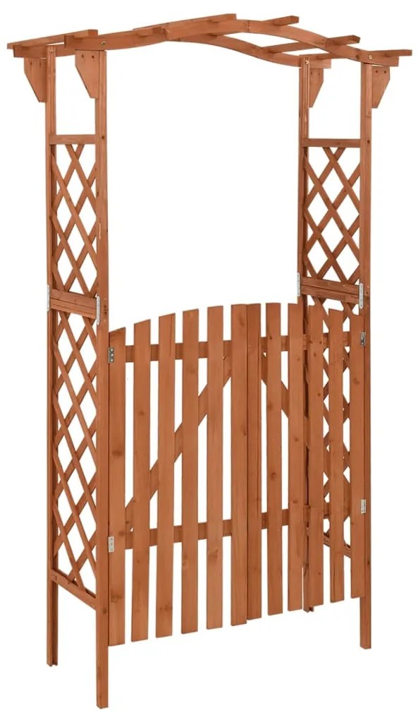 vidaXL Αψίδα Κήπου με Πόρτα 116 x 40 x 204 εκ. από Μασίφ Ξύλο Ελάτης
