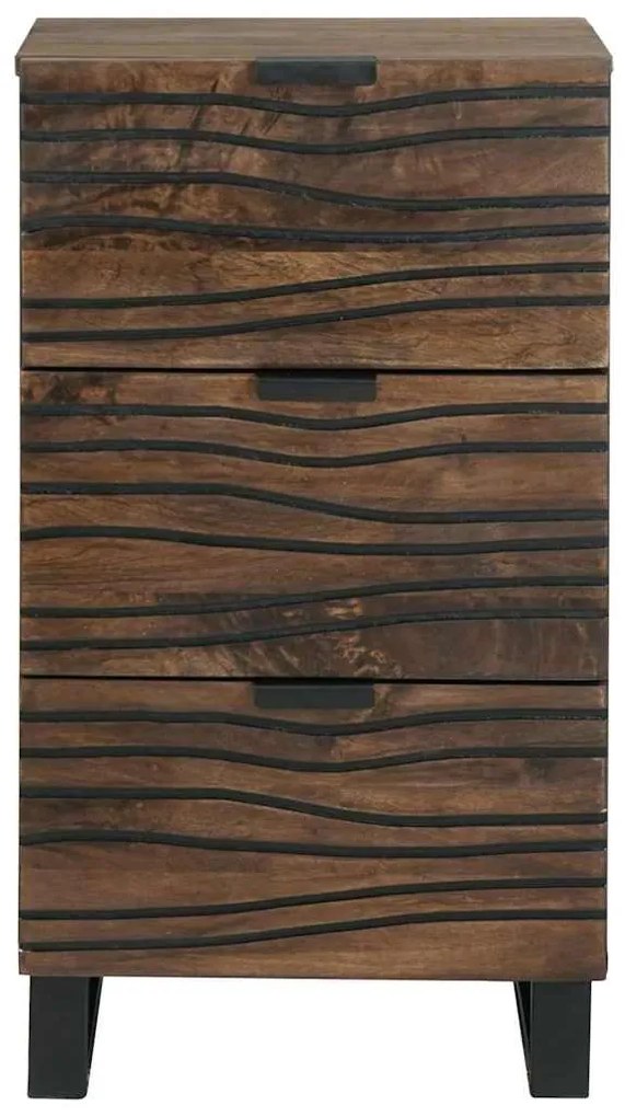 vidaXL Συρτάρι με συρτάρι Καφέ 40 x 33 x 75 εκ. Μασίφ ξύλο μάνγκο
