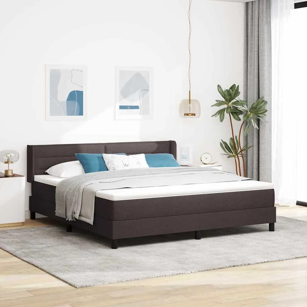 vidaXL Κρεβάτι με ελατήρια Σκούρο Καφέ 180 x 200 cm Ύφασμα και αφρός