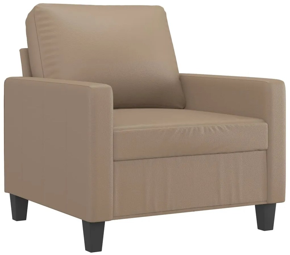 vidaXL Πολυθρόνες Σετ 4 Τεμ. Καπουτσίνο Συνθετικό Δέρμα Μαξιλάρια