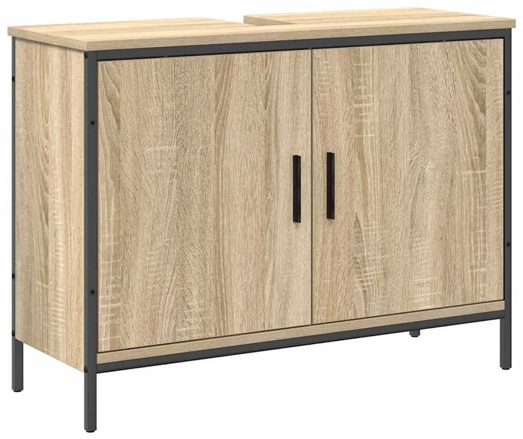 vidaXL Σετ Επίπλων Μπάνιου με ράφι με πόρτα 3 pcs Καφέ 60 x 30 x 60 cm