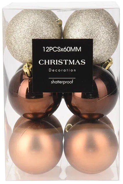 Χριστουγεννιάτικες Μπάλες (Σετ 12τμχ) K-M Amber AVS100640