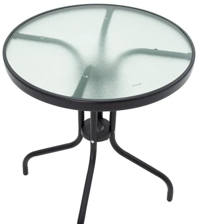 Τραπεζαρία Watson-Tarete pakoworld σετ 3τεμ μέταλλο σε μαύρη απόχρωση - 200-001131