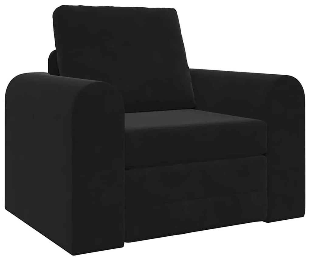 vidaXL Καθίσμα Σαλονιού Κρεβάτι 2-in-1 Μαύρο 98x71x83 εκ. Βελούδο