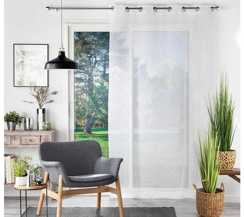 Κουρτίνα Χαμηλής Σκίασης Goutteline Douceur d'intérieur με κρίκους και διαστάσεις 140x240cm