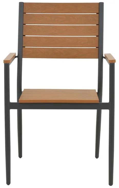 Καρέκλα - Πολυθρόνα Vitality αλουμίνιο ανθρακί- plywood φυσικό 60x56.3x89 εκ. 60x56.3x89 εκ.