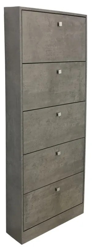 SINGLE ΠΑΠΟΥΤΣΟΘΗΚΗ 5ΠΟΡΤΕΣ CEMENT 62x15xH164cm 10-0040