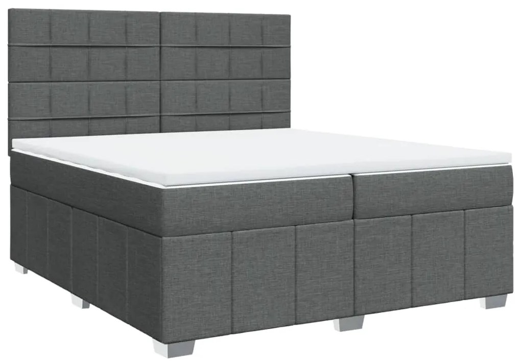 ΚΡΕΒΑΤΙ BOXSPRING ΜΕ ΣΤΡΩΜΑ ΣΚΟΥΡΟ ΓΚΡΙ 200X200 ΕΚ. ΥΦΑΣΜΑΤΙΝΟ 3294076