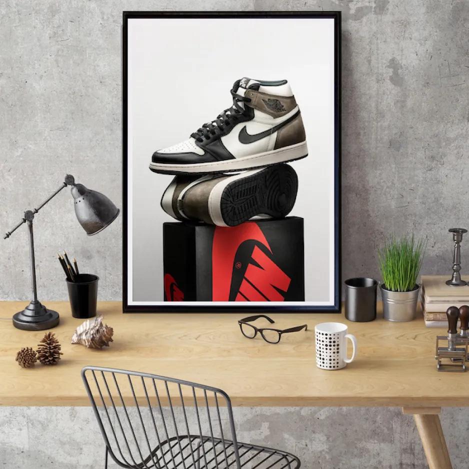 Πόστερ &amp; Κάδρο Black Sneakers KD0525 22x31cm Μαύρο Ξύλινο Κάδρο (με πόστερ)