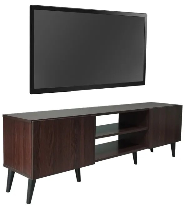 Έπιπλο τηλεόρασης Icarus pakoworld μελαμίνης καρυδί-wenge 150x32x46εκ