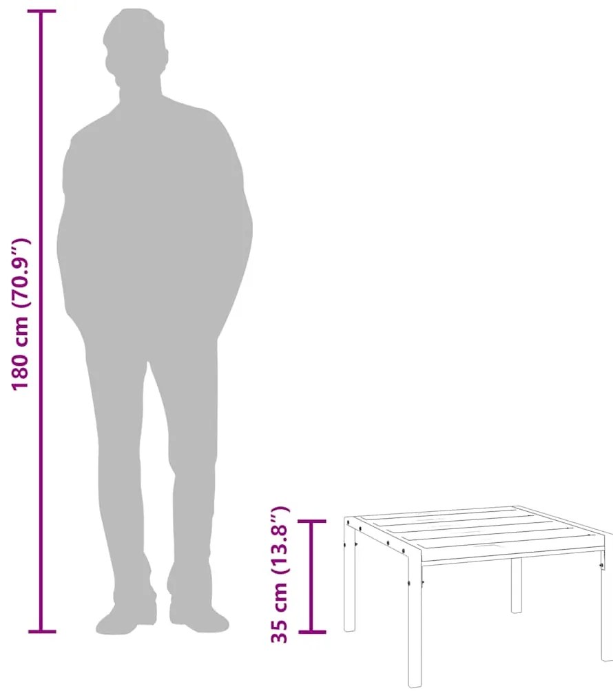 vidaXL Τραπεζάκι Κήπου Μαύρο 60 x 60 x 35 εκ. από Ατσάλι