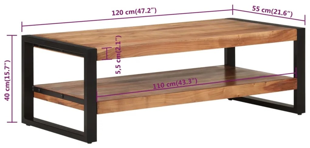 ΤΡΑΠΕΖΑΚΙ ΣΑΛΟΝΙΟΥ 120 X 55 X 40 ΕΚ. ΑΠΟ ΜΑΣΙΦ ΞΥΛΟ ΑΚΑΚΙΑΣ 352307