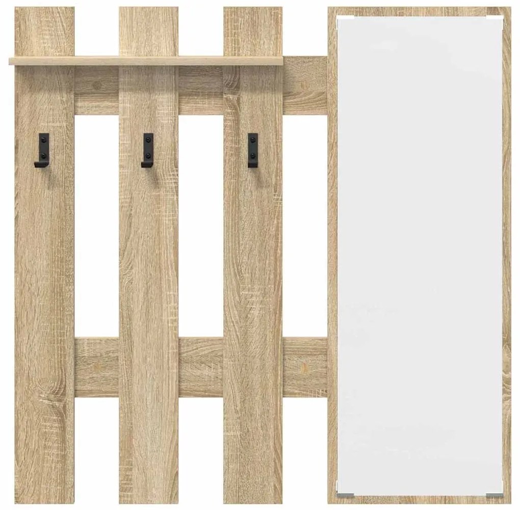 vidaXL Τοίχου Κρεμάστρα Επιτοίχιο Sonoma Oak 100 x 10 x 100 εκ